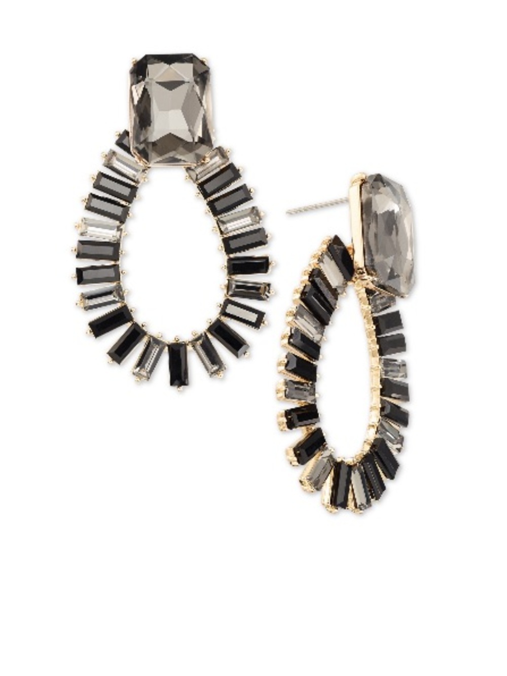 I.n.c. International Concepts Gold-Tone Baguette Stone Tear-Shape Drop Earrings,